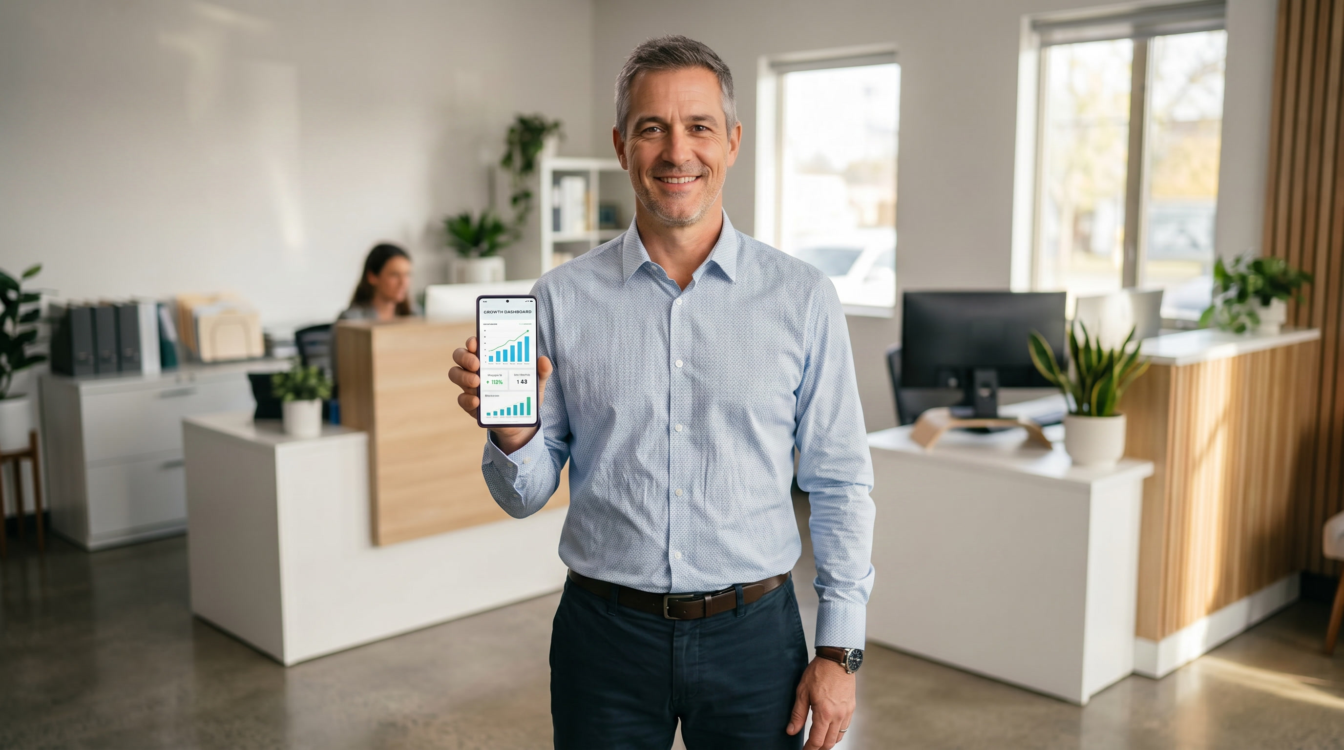 Port Saint Lucie business owner reviewing AI automation dashboard